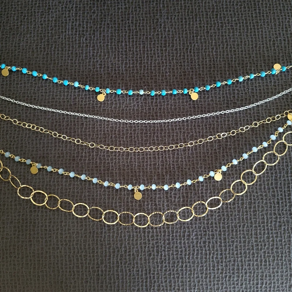 Five🖐 Strand Necklace Statement Necklace - Picture 10 of 16